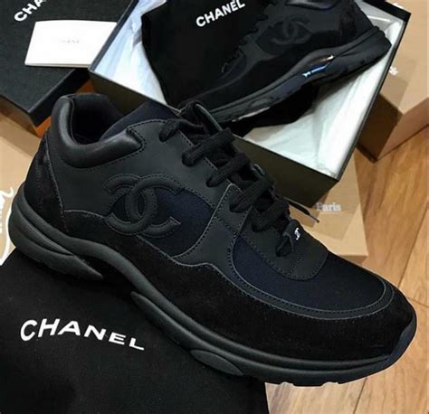 chanel black trainers.